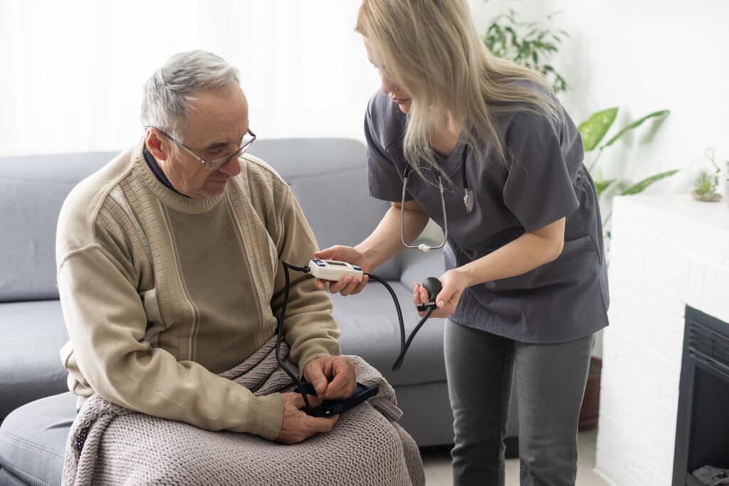 In-home care can help aging seniors with lifestyle changes to lower their blood pressure.